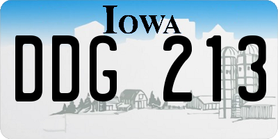IA license plate DDG213