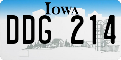 IA license plate DDG214