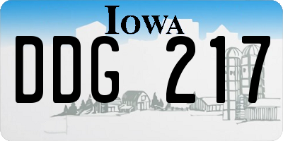 IA license plate DDG217