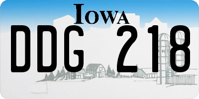 IA license plate DDG218