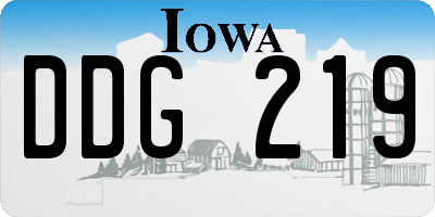 IA license plate DDG219