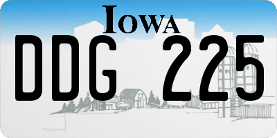 IA license plate DDG225