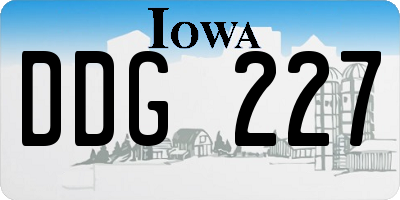 IA license plate DDG227