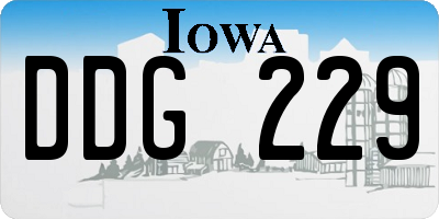 IA license plate DDG229
