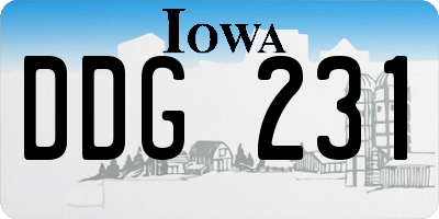 IA license plate DDG231