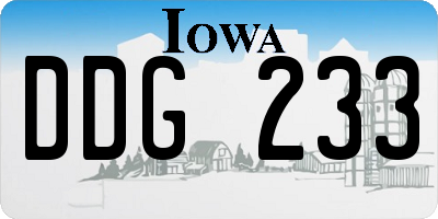 IA license plate DDG233