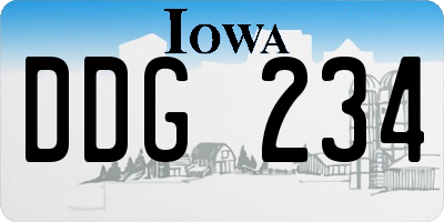 IA license plate DDG234