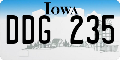 IA license plate DDG235