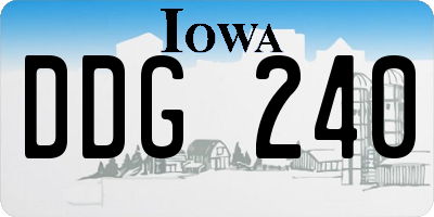 IA license plate DDG240
