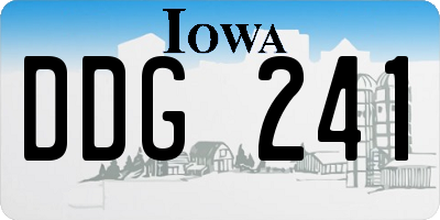 IA license plate DDG241