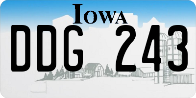 IA license plate DDG243