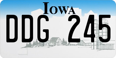 IA license plate DDG245