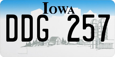 IA license plate DDG257