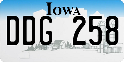 IA license plate DDG258