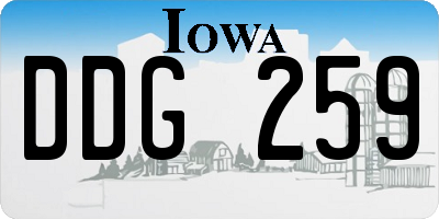 IA license plate DDG259