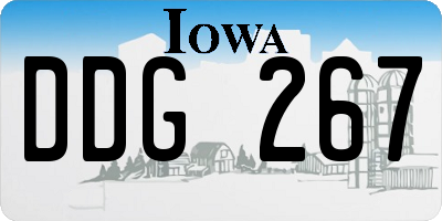 IA license plate DDG267