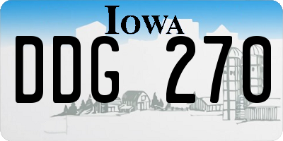 IA license plate DDG270