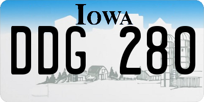 IA license plate DDG280