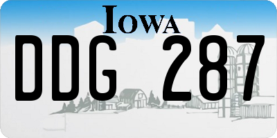 IA license plate DDG287