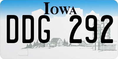 IA license plate DDG292
