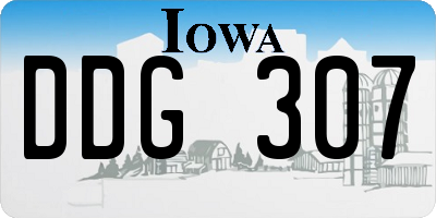 IA license plate DDG307