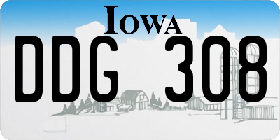 IA license plate DDG308