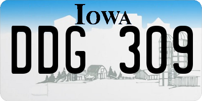 IA license plate DDG309
