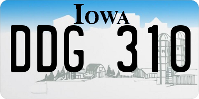 IA license plate DDG310