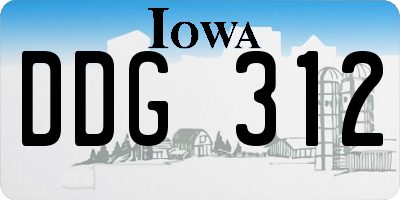 IA license plate DDG312