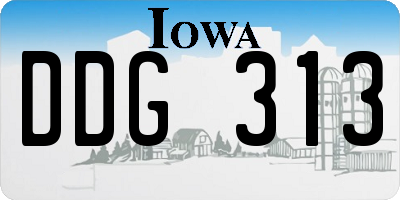 IA license plate DDG313