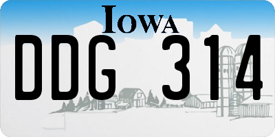 IA license plate DDG314