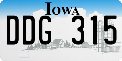 IA license plate DDG315