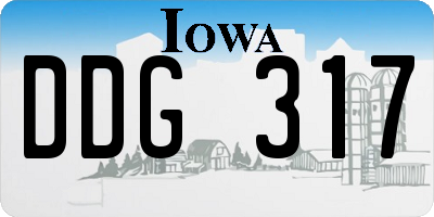 IA license plate DDG317