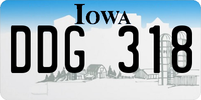 IA license plate DDG318