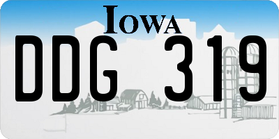 IA license plate DDG319