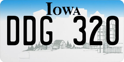 IA license plate DDG320