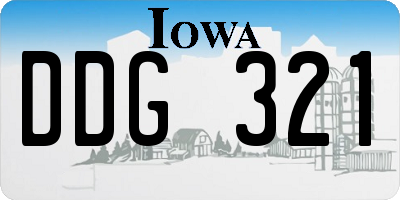 IA license plate DDG321