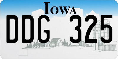 IA license plate DDG325