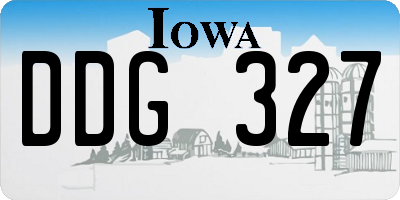 IA license plate DDG327