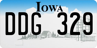 IA license plate DDG329