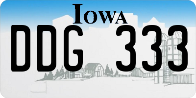 IA license plate DDG333
