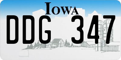IA license plate DDG347