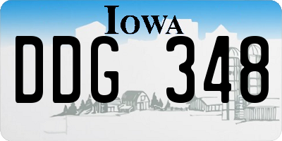 IA license plate DDG348