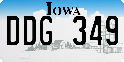 IA license plate DDG349