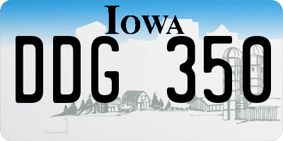 IA license plate DDG350