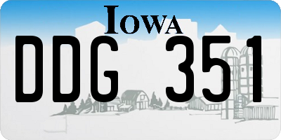 IA license plate DDG351
