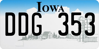 IA license plate DDG353