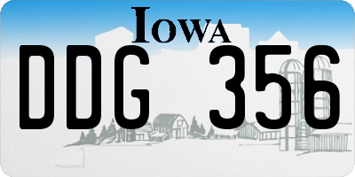 IA license plate DDG356