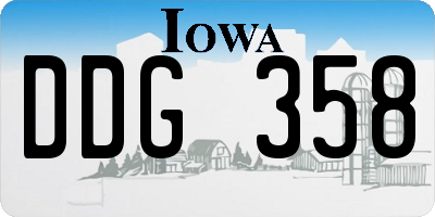 IA license plate DDG358