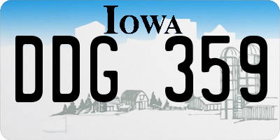 IA license plate DDG359